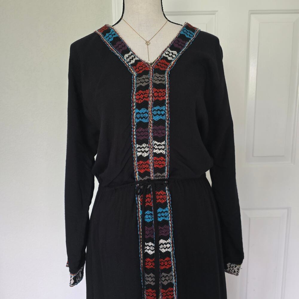 Artisan de Luxe Embroidered Maxi Dress S Black artisan to wear Resort Festival - Picture 3 of 12